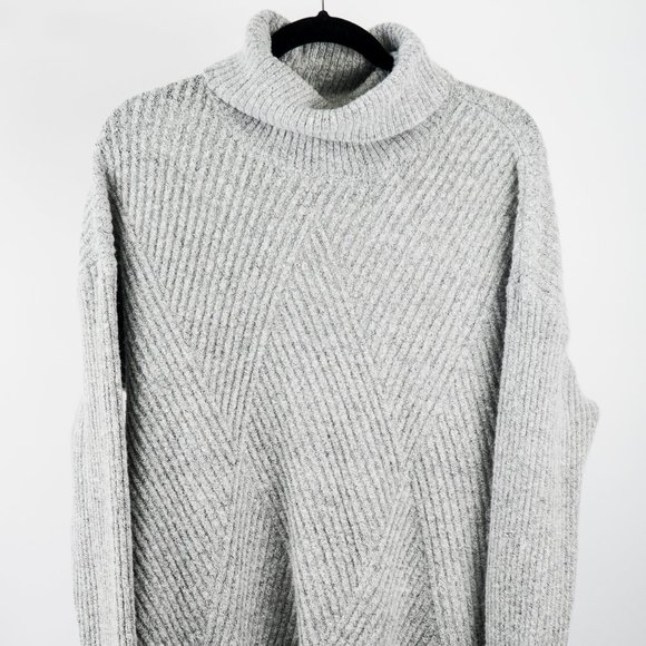 Gray Oversized Turtle Neck Sweater - Picture 1 of 4